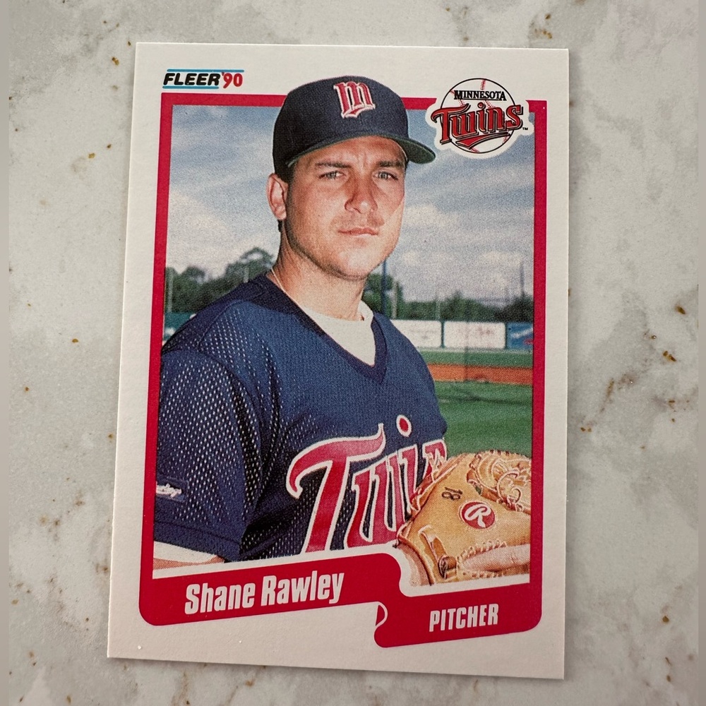 fleer 90 shane rawley twins baseball card